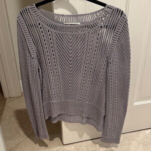 J.O.A. Lavender Open-Knit Sweater